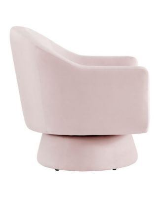 Astral Performance Velvet Fabric and Wood Swivel Chair