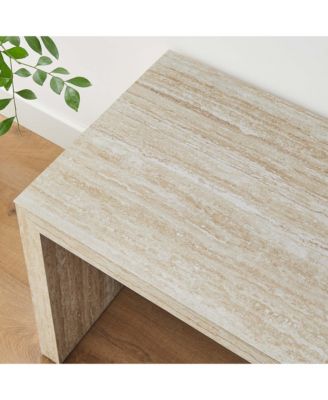 Mirella 53.5" Faux Travertine Bench