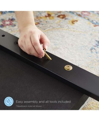 Alessi Performance Velvet Platform Bed with Wood Legs, Queen