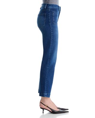 Le Sleek High Rise Patch Pocket Straight Jeans in Good Life