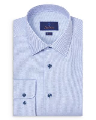 Trim Fit Textured Twill Dress Shirt