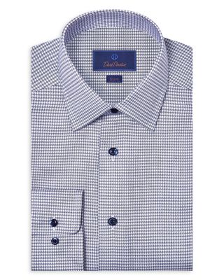 Slim Fit Stretch Twill Micro Check Dress Shirt