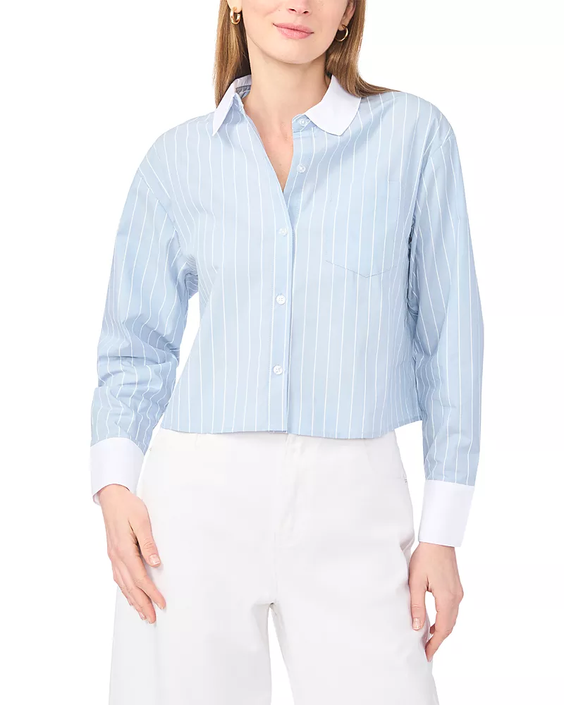 1.state Collared Long Sleeve Top