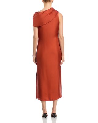 Silk Funnel Neck Dress