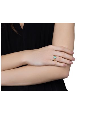 24K Yellow Gold Rune Opal & Diamond Cocktail Ring