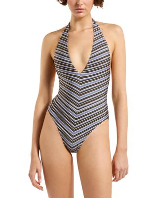 Reversible Plunge Neck One Piece Swimsuit