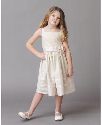  Girls' Linen Cami Rosette Dress - Little Kid, Big Kid
