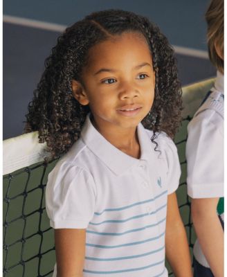  Girls' Organic Puff Sleeve Pique Polo Dress - Little Kid, Big Kid