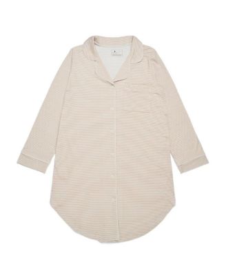  Oatmeal Stripe Bamboo Sleepshirt