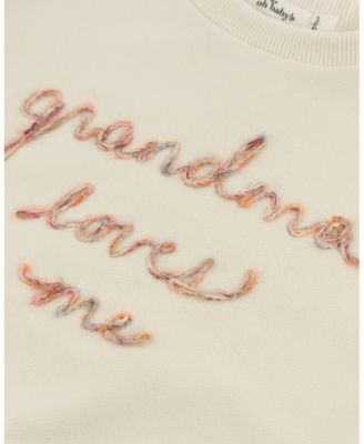 Girls' Ruffle Slouch Grandma Loves Me Sweatshirt - Baby, Little Kid