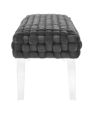 Prologue Woven Performance Velvet Ottoman