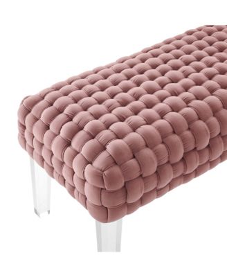 Prologue Woven Performance Velvet Ottoman
