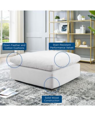  Commix Down Filled Overstuffed Performance Velvet Ottoman