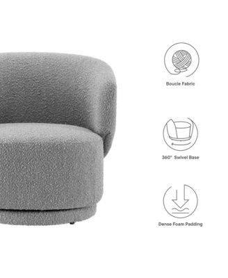  Celestia Boucle Fabric Swivel Chair