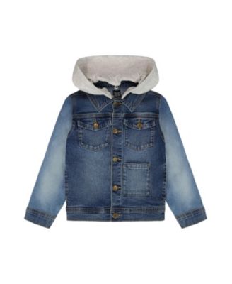 Boys' Denim Jacket with Removable French Terry Hood - Big Kid