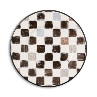 Black Check Salad Plate