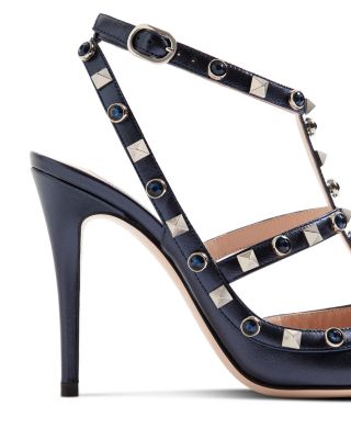 Women's Rockstud Embellished Cutout Leather Pumps