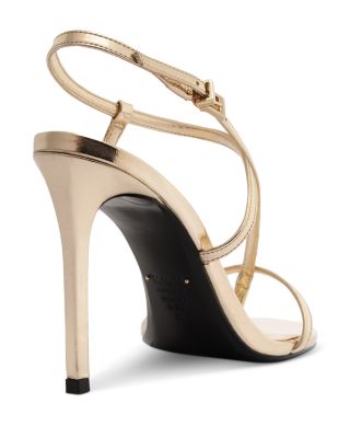 Women's Azure Metallic Patent Leather High Heel Sandals