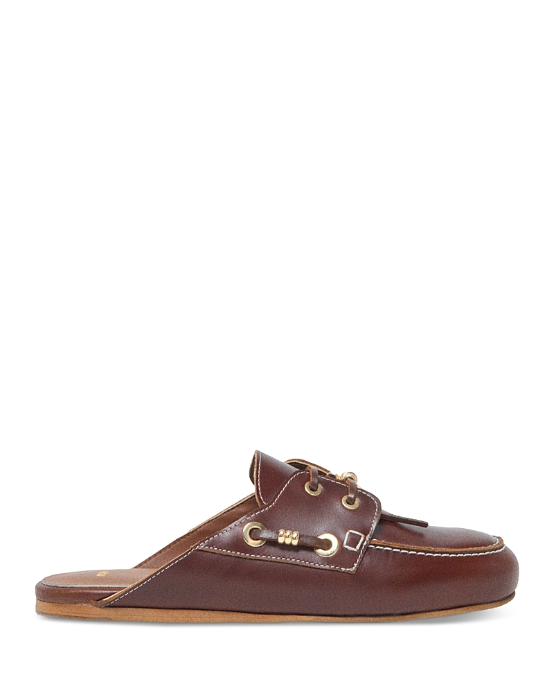 Maje Women's Leather Boat Mules