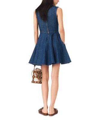 Risunim Flared Mini Denim Dress