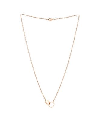  Love Interlocking Necklace 18K Rose Gold, 17.25"