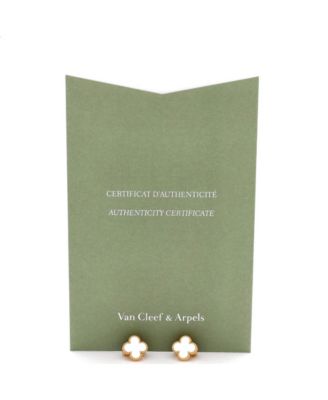  Vintage Alhambra Earrings 18K Gold and Mother of Pearl