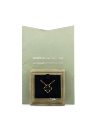  Vintage Alhambra Pendant Necklace 18K Gold and Onyx, 16.25"