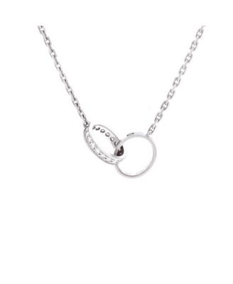  Love Interlocking Necklace 18K White Gold and Diamonds, 17"