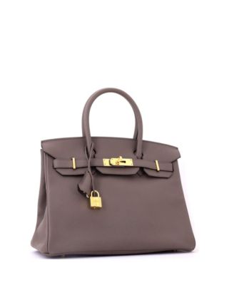 Birkin 30 Handbag Grey Epsom with Gold Hardware
