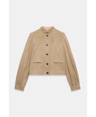  Women's Suede Puff Sleeve Jacket
