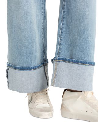 Morgan High Rise Cuffed Wide Jeans in Rincon Beach