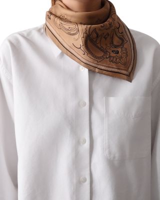 Brown Paisley Silk Scarf