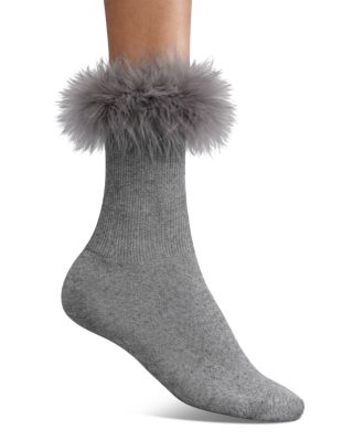 Frou Frou Faux Fur Trim Socks