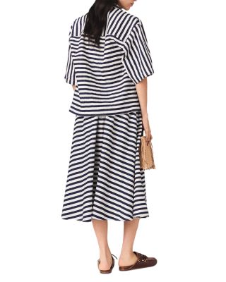 Jalais Striped Midi Skirt
