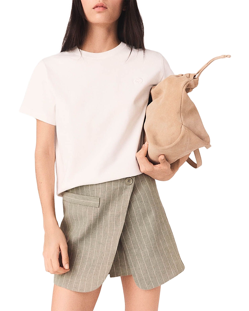 Maje Ipimousse Layered Pinstripe Skort