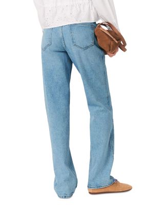 Pantro Chain Waist Straight Jeans in Blue