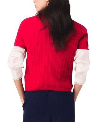 Mapi Cable Knit Round Neck Sweater