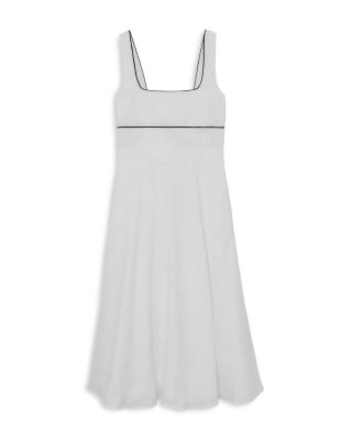 Dorothea Contrast Trim Linen Dress