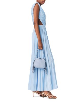 Revi Asymmetric Pleated Maxi Dress
