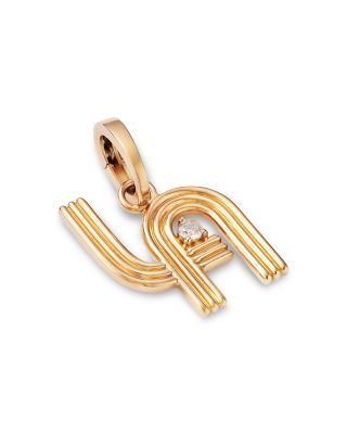 14K Yellow Gold Groovy Diamond LA Hinged Charm