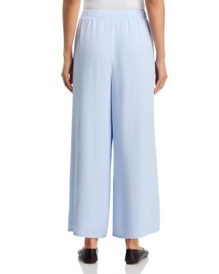 Silk Georgette Crepe Wide Leg Pants