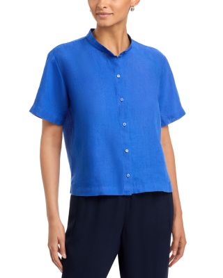 Mandarin Collar Short Sleeve Shirt
