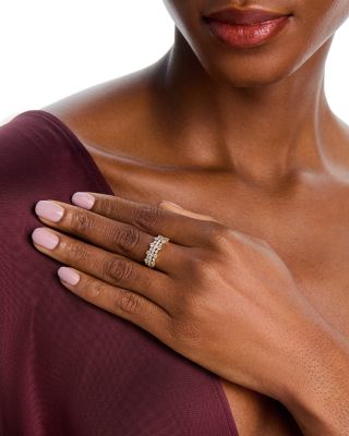 Diamond Three Row Stack Look Band in 14K Yellow Gold, 0.65 tcw