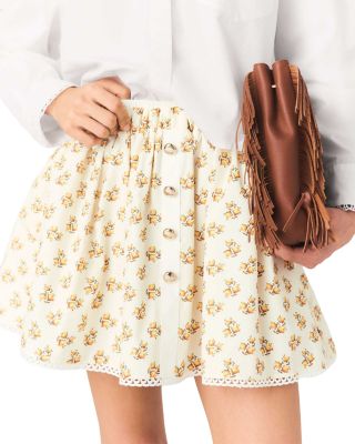 Printed Rickrack Trim Skirt