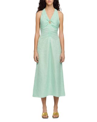 Monira Floral Jacquard Midi Dress