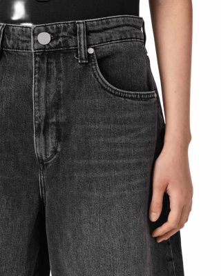 Payton High Rise Barrel Leg Crop Jeans in Washed Black