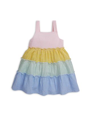Girls' Multi Gingham Woven Tiered Magnetic Dress - Little Kid