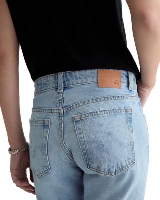 Sandra Low Rise Straight Jeans in Soft Focus Destructed