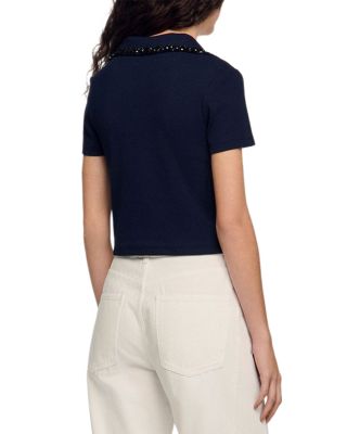 Auxane Embellished Polo Top