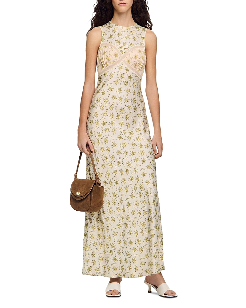 Sandro Kate Flower Print Maxi Dress